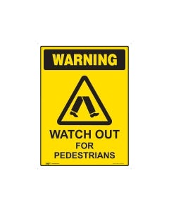 Watch Out For Pedestrians 600mm x 450mm - Metal