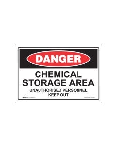 Danger Chemical Storage Area 450mm x 300mm - Metal