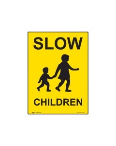 Slow Down Children 450mm x 600mm - Metal