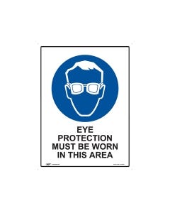 Eye Protection Must Be Worn 450mm x 600mm - Metal