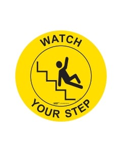 Watch Your Step Floor Sign - 440mm Self Sticking Vinyl