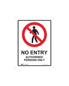 No Entry Authorised Personnel Only 225mm x 300mm - Metal