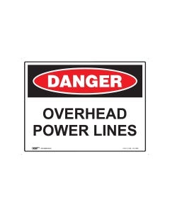 Danger Overhead Powerline 600mm x 450mm - Metal