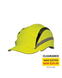 Reduced Peak Bump Cap - Fluoro Yellow (25mm Peak)