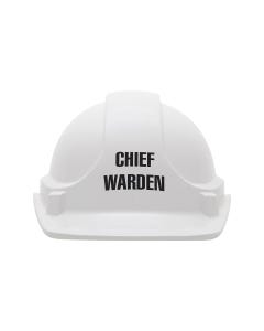 Chief Warden Pre-Printed Site Safety Helmets - White