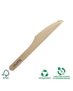 Coated Wooden Knife 16cm (100 per Pack)