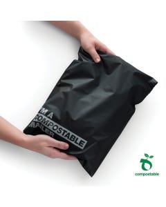 Black Compostable Mailer (Medium) 255mm x 325mm (100 per pack) – 100% Compostable