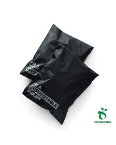 Black Compostable Mailer (Large) 395mm x 455mm (50 per pack) – 100% Compostable