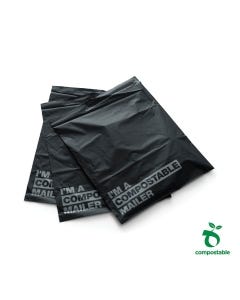 Black Compostable Mailer (XLarge) 420mm x 594mm (50 per pack) – 100% Compostable