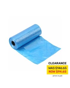 LDPE Blue Bin Liner 600mm + 400mm x 700mm 30um (400 per roll)