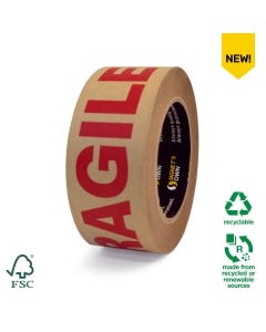 Signet Fragile Kraft Paper Tape - 48mm x 50m