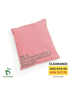 Pink Compostable Mailer (Medium) 255mm x 325mm (100 per pack) – 100% Compostable