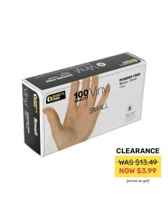 Signet's Vinyl Gloves Powder Free - Clear  Small (100 gloves per box)