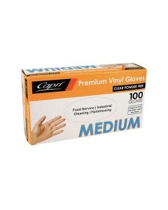 Vinyl Gloves Powder Free - Clear  Medium (100 gloves per box)