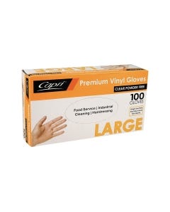Vinyl Gloves Powder Free Clear - Large (100 gloves per box)