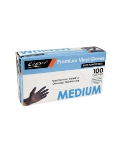 Vinyl Gloves Powder Free Blue - Medium (100 gloves per box)