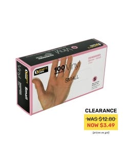 Signet's Own Vinyl Gloves Powdered - Clear, Small (100 gloves per box)