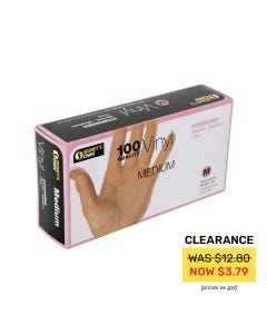Signet's Vinyl Gloves Powdered - Clear  Medium (100 gloves per box)