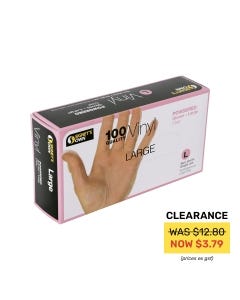 Signet's Vinyl Gloves Powdered - Clear  Large (100 gloves per box)