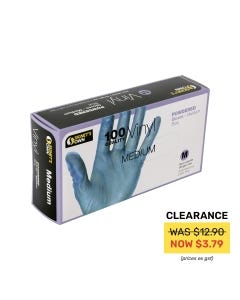 Signet's Vinyl Gloves Powdered - Blue  Medium (100 gloves per box)