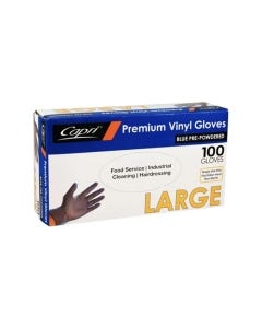 Vinyl Gloves Powdered Blue - Large (100 gloves per box)