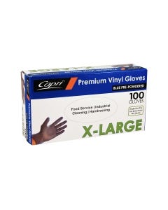 Vinyl Gloves Powdered - Blue  Extra Large (100 gloves per box)
