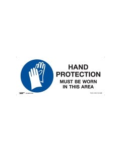 Hand Protection Must Be Worn In This Area 330mm x 140mm-Polypropylene