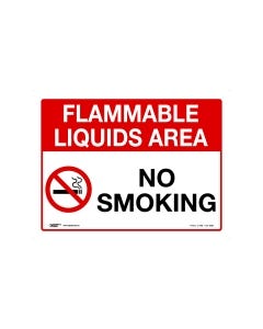 Flammable Liquids Area No Smoking 600mm x 450mm-Metal