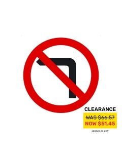 No Left Turn 600mm x 600mm-Metal