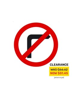 No Right Turn 600mm x 600mm-Metal