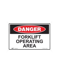 Danger Forklift Operating 450mm x 300mm - Metal