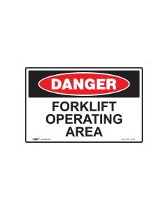 Danger Forklift Operating 450mm x 300mm - Metal