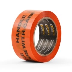 Signet's Own Fluoro Orange Warning Tape 48mm x 66m - Glass With Care