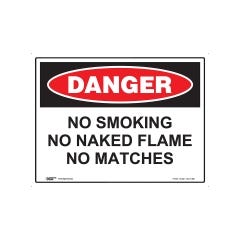 Danger No Smoking 600mm x 450mm - Polypropylene