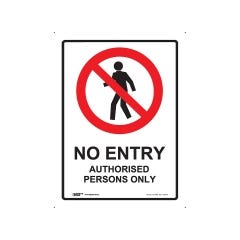 No Entry Authorised Personnel Only 225mm x 300mm - Metal