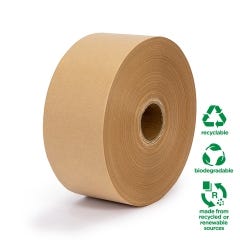 Kraft Water Activated Tape 70mm x 184m - 100% Recyclable & Biodegradable