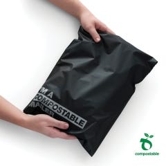 Black Compostable Mailer (Medium) 255mm x 325mm (100 per pack) – 100% Compostable