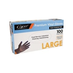 Vinyl Gloves Powder Free Blue - Large (100 gloves per box)