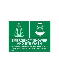 Emergency Shower & Eye Wash 600mm x 450mm - Metal