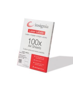 insignia Laser Labels 38.1mm X 99.1mm (100 A4 Sheets)