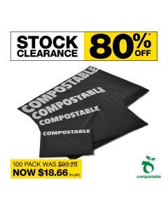Compostable Mailer (Large) 395mm X 455mm - Large Text (25 Per Pack)