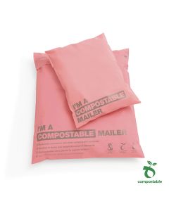 Pink Compostable Mailer (Large) 395mm x 455mm (50 per pack) – 100% Compostable