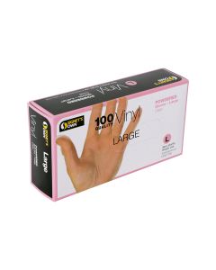 Signet's Own Vinyl Gloves Powdered - Clear, Large (100 gloves per box)