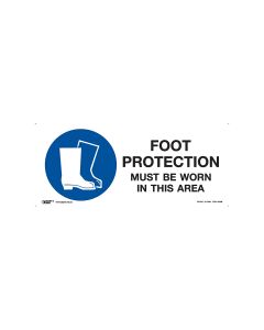 Foot Protection Must Be Worn In This Area 330mm x 140mm-Polypropylene