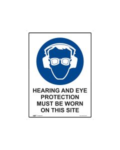 Hearing and Eye Protection 450mm x 600mm - Coreflute