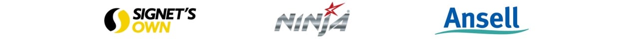 Signet's Own, Ninja and Ansell logos