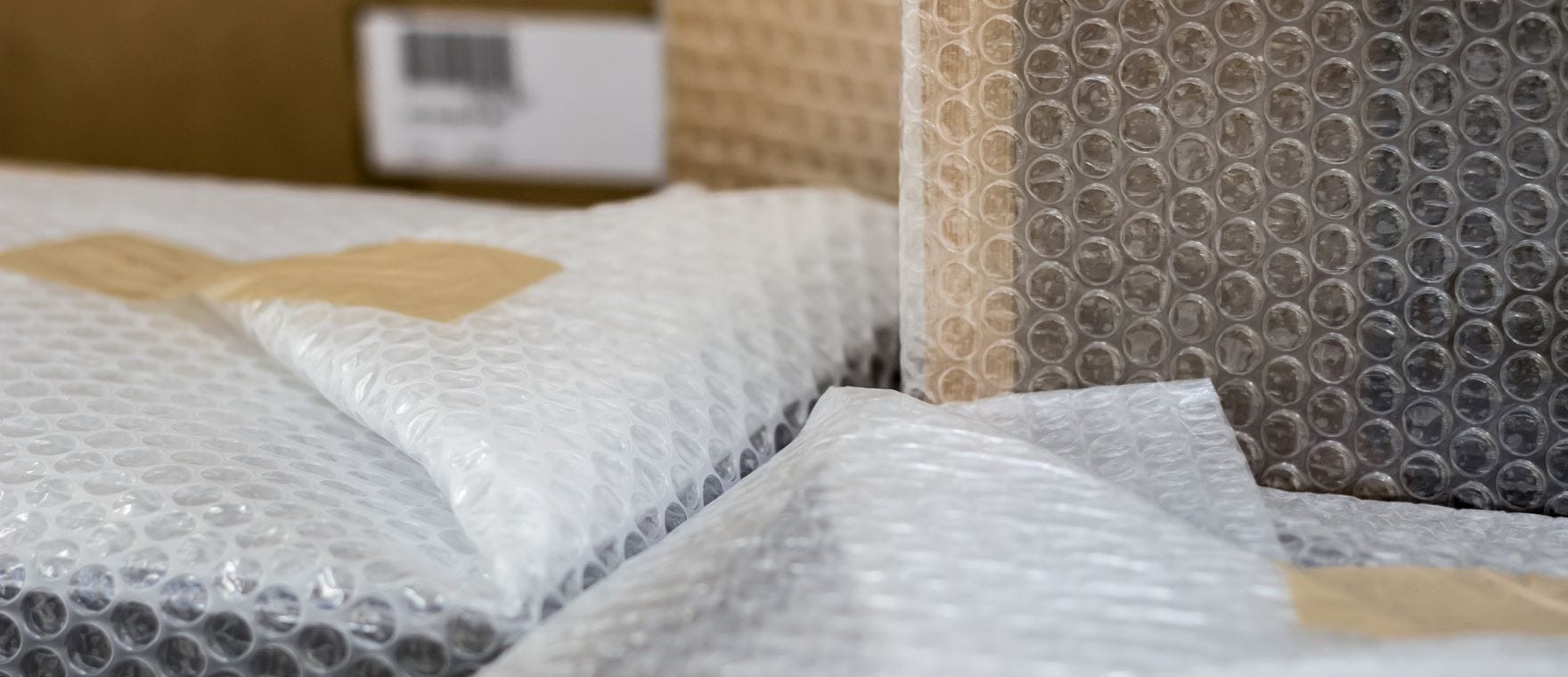 Boxes wrapped in Bubble Wrap