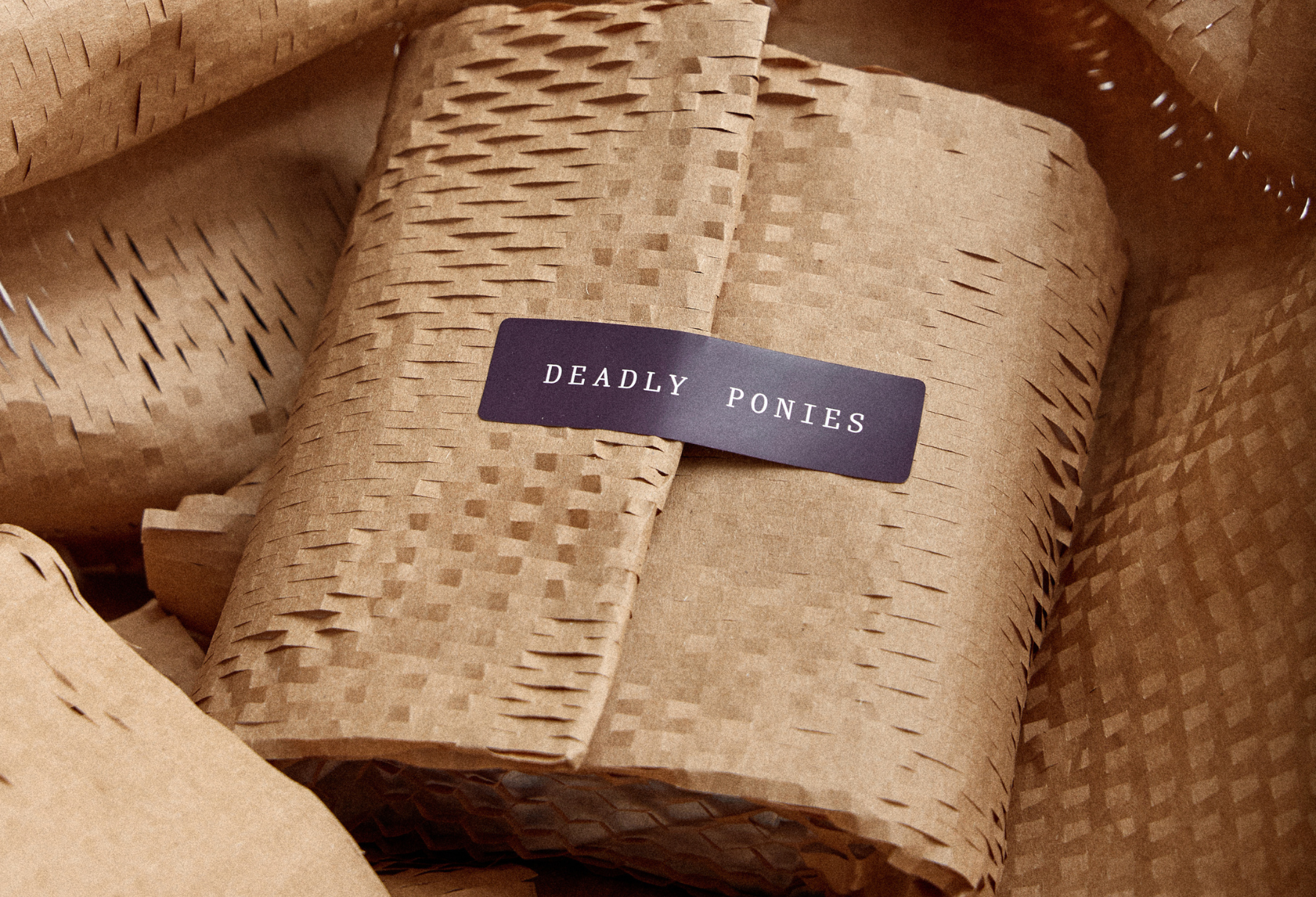 Deadly Ponies product wrapped in Geami