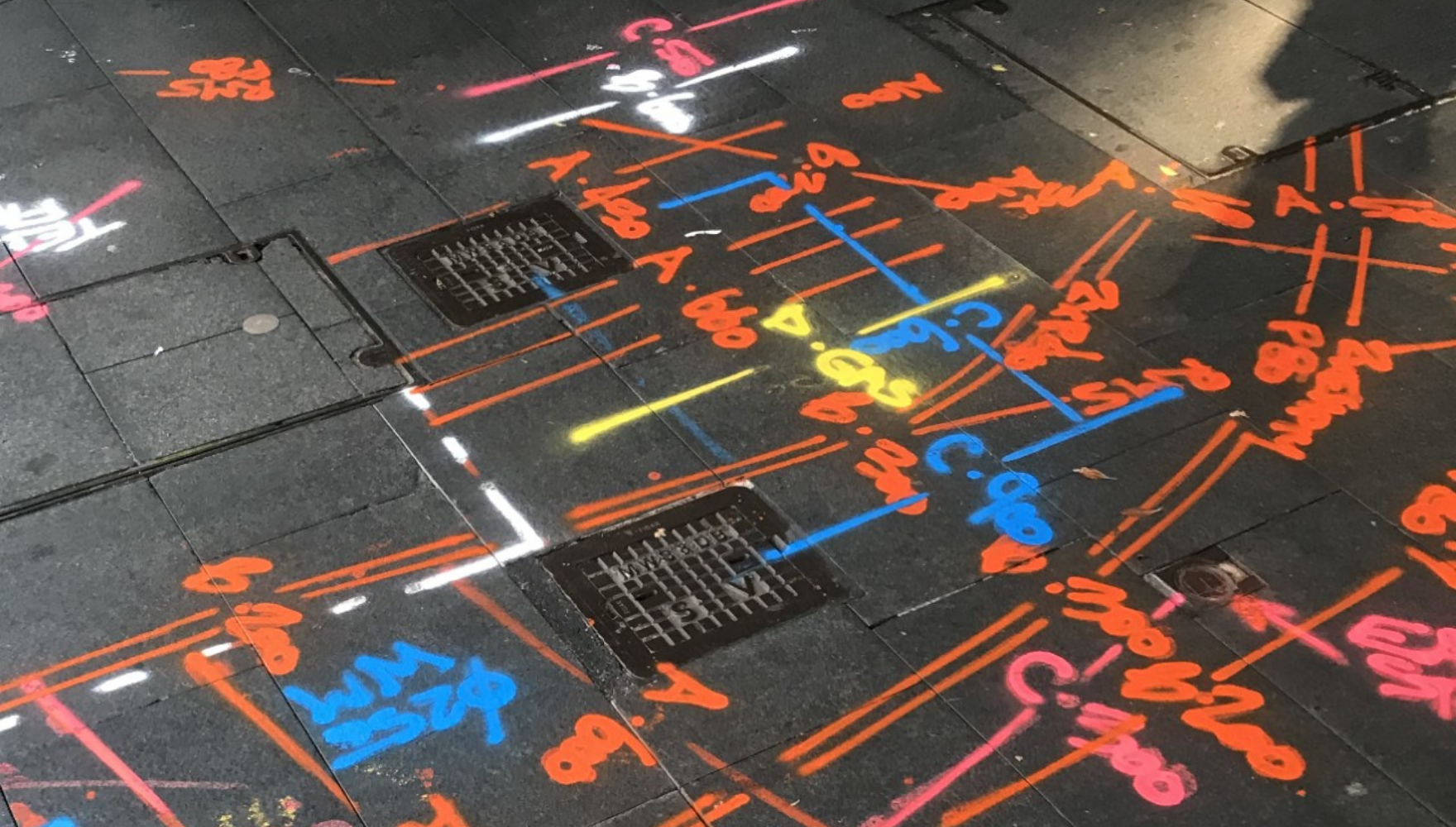 Geoscope marks made with Signet Spot Marking Aerosols 