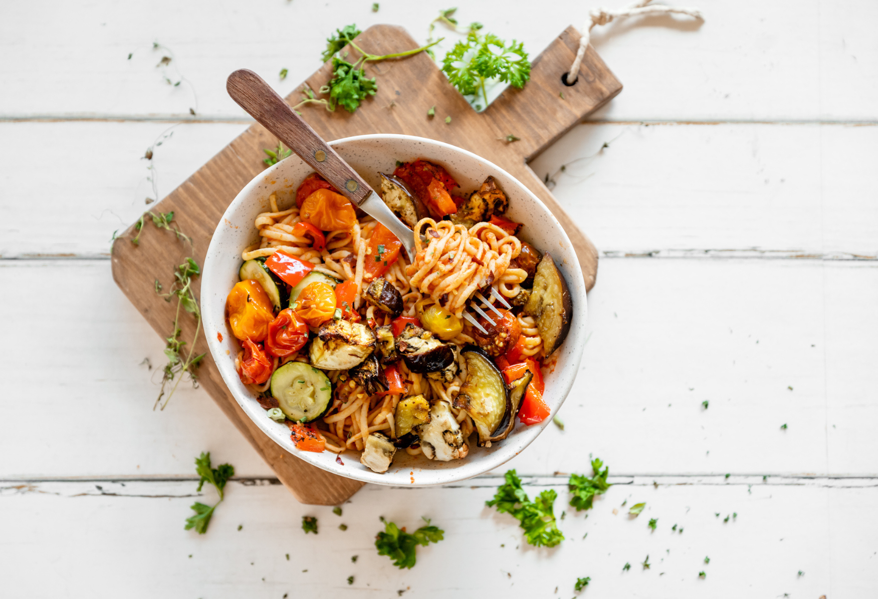 Pepper Leaf pasta dish on plate